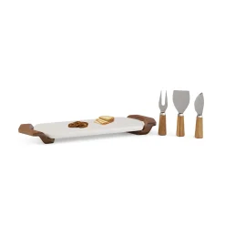 Chevron Cheese Tray W/ Knives*Nambé Clearance