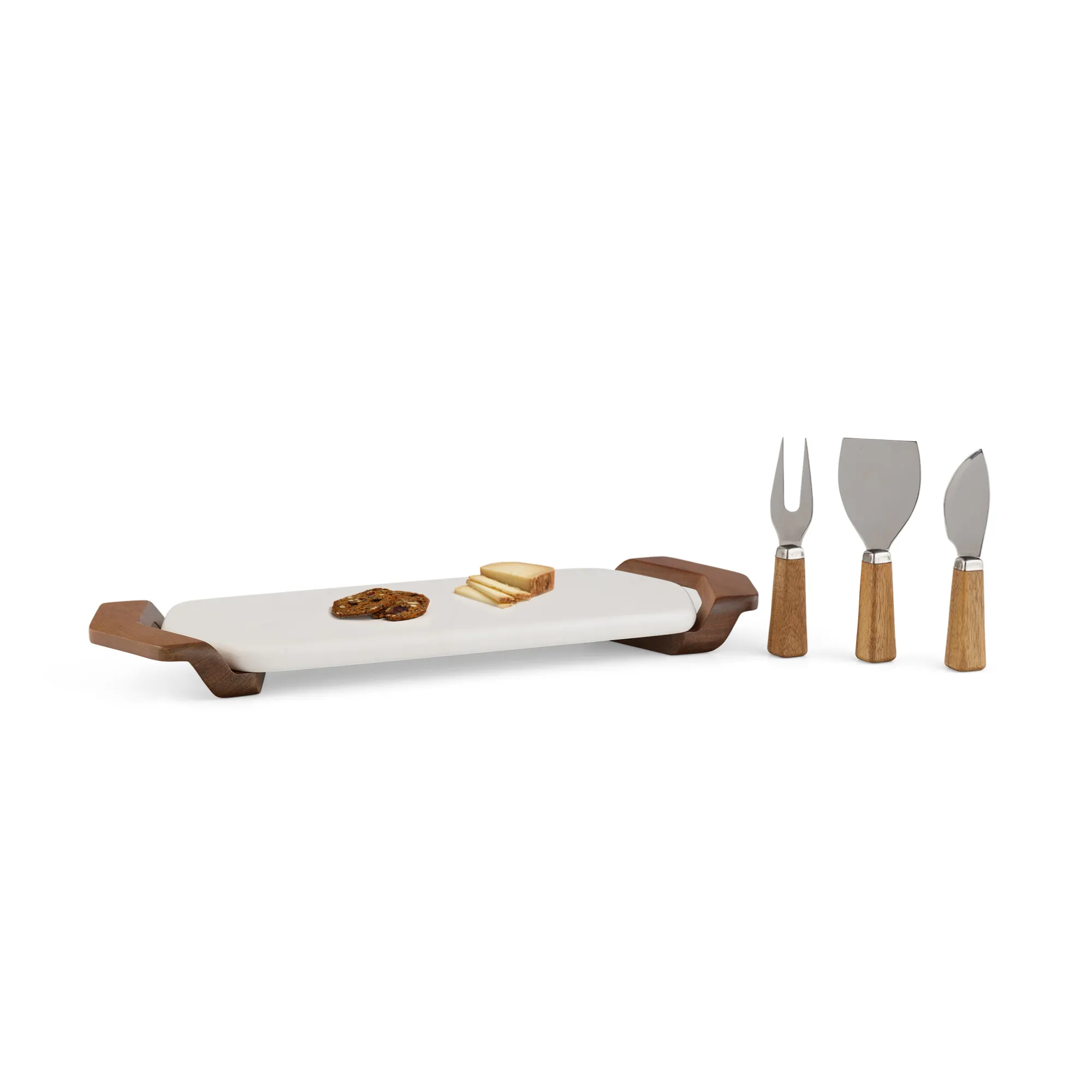 Chevron Cheese Tray W/ Knives*Nambé Clearance