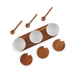 Duets Triple Condiment Server W/ Lids & Spoons*Nambé Discount