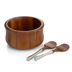 Nara Salad Bowl W/ Servers*Nambé Hot