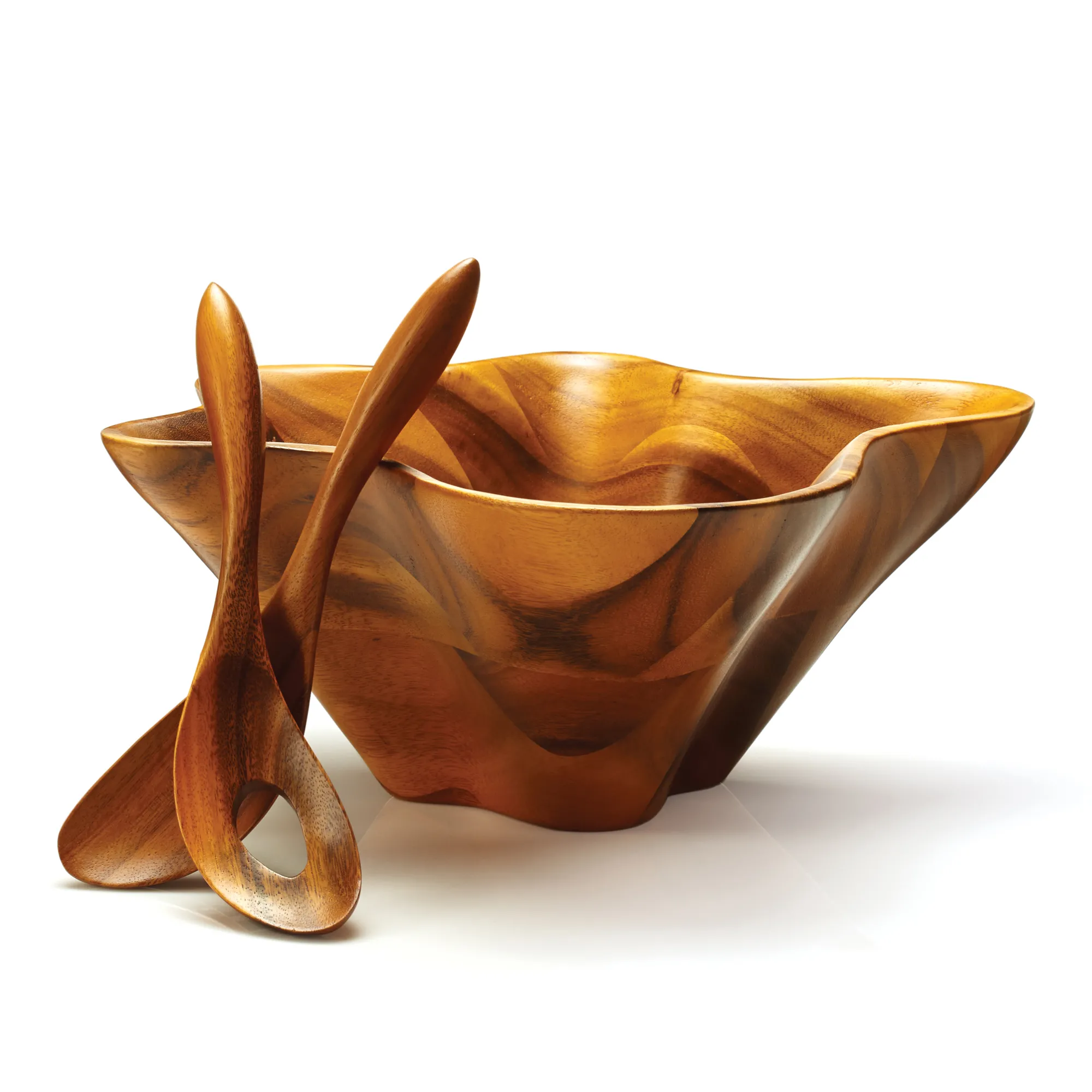 Oceana Coral Salad Bowl W/ Servers*Nambé Outlet