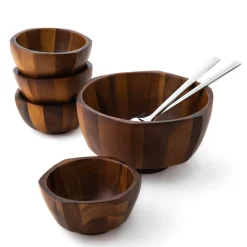 Rivet Salad Bowl W/ Servers*Nambé