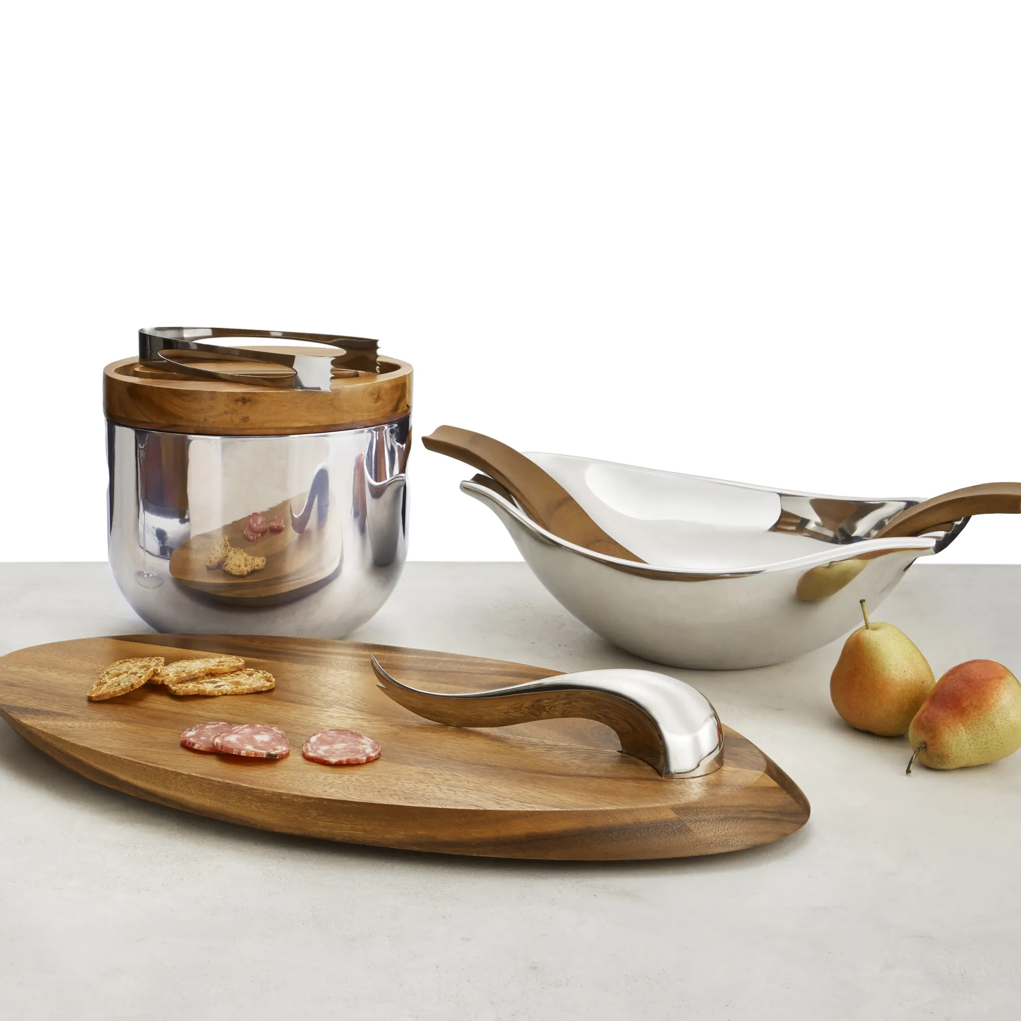 Swoop Cheese Board W/ Knife*Nambé New